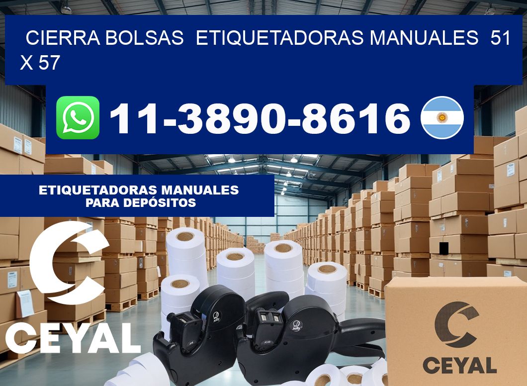 cierra bolsas  Etiquetadoras Manuales  51 x 57