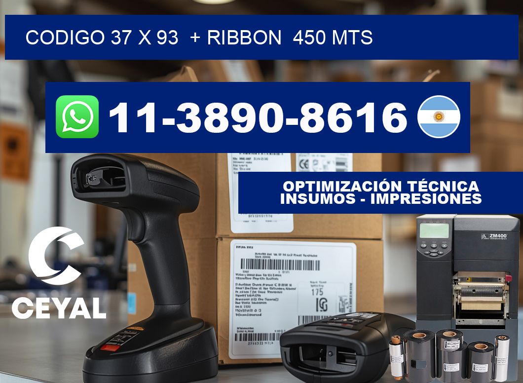 codigo 37 x 93  + ribbon  450 mts