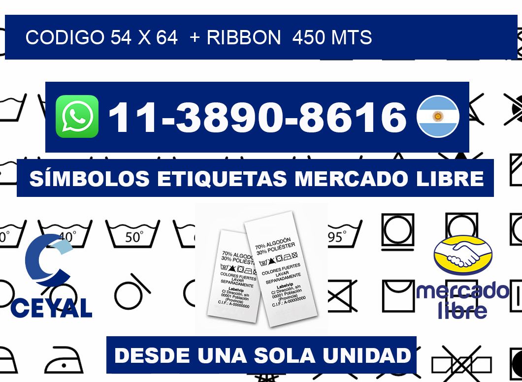 codigo 54 x 64  + ribbon  450 mts