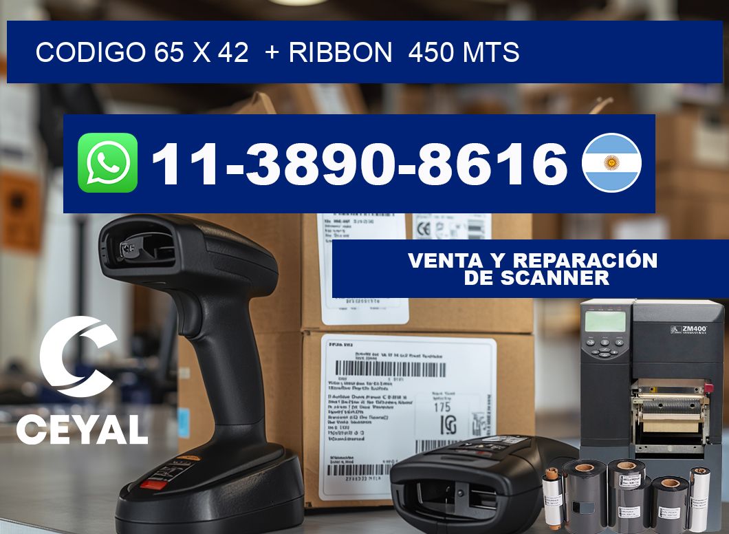 codigo 65 x 42  + ribbon  450 mts