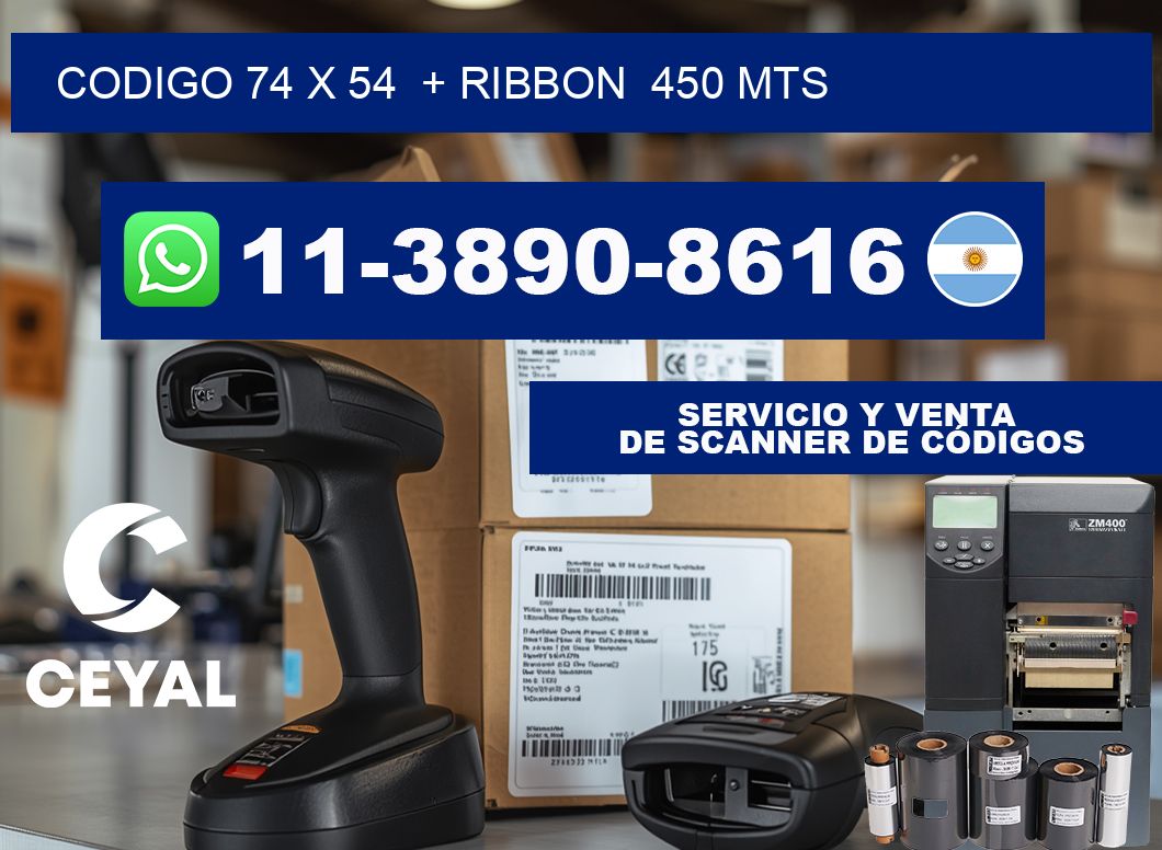 codigo 74 x 54  + ribbon  450 mts