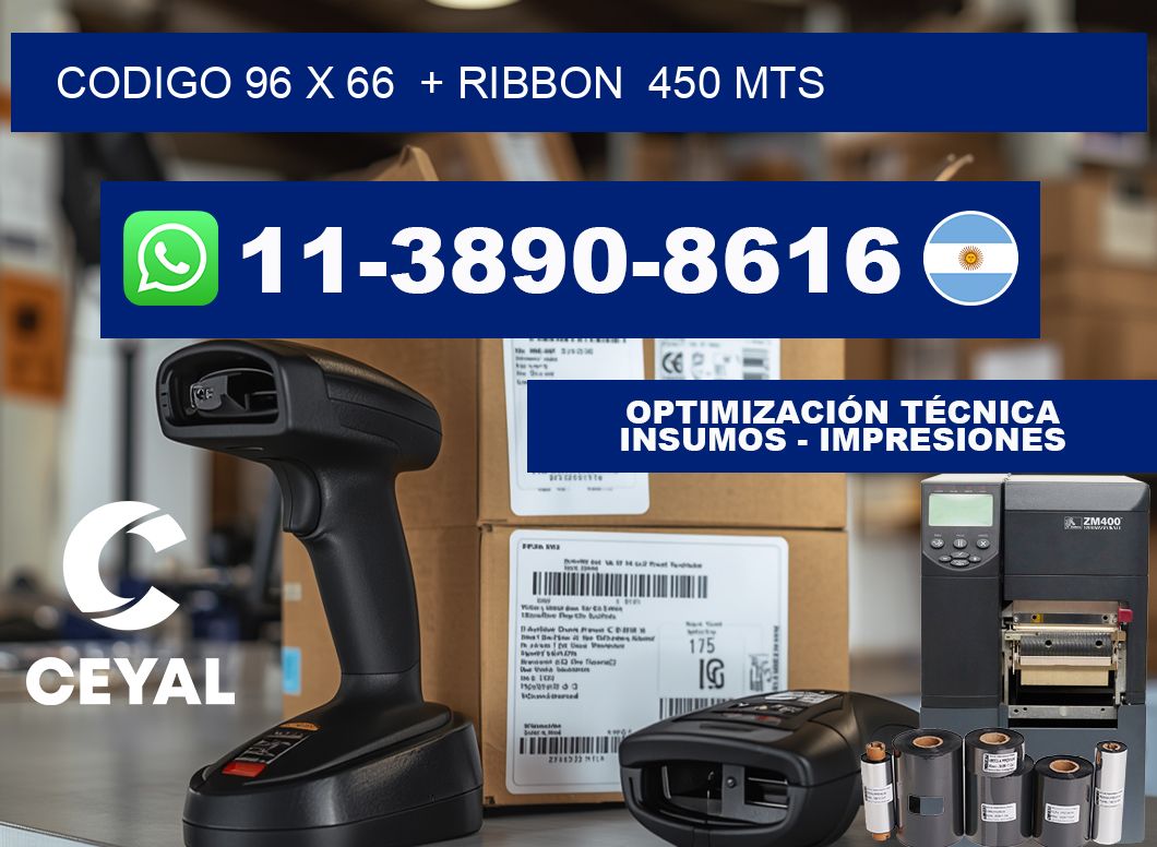 codigo 96 x 66  + ribbon  450 mts