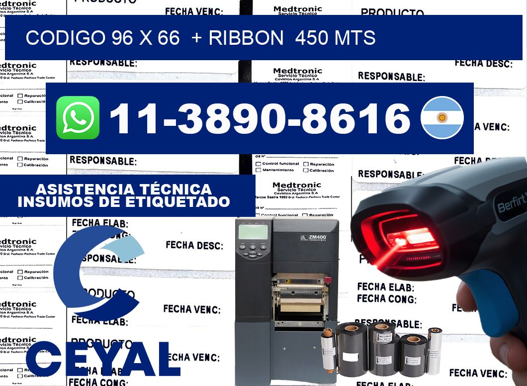 codigo 96 x 66  + ribbon  450 mts