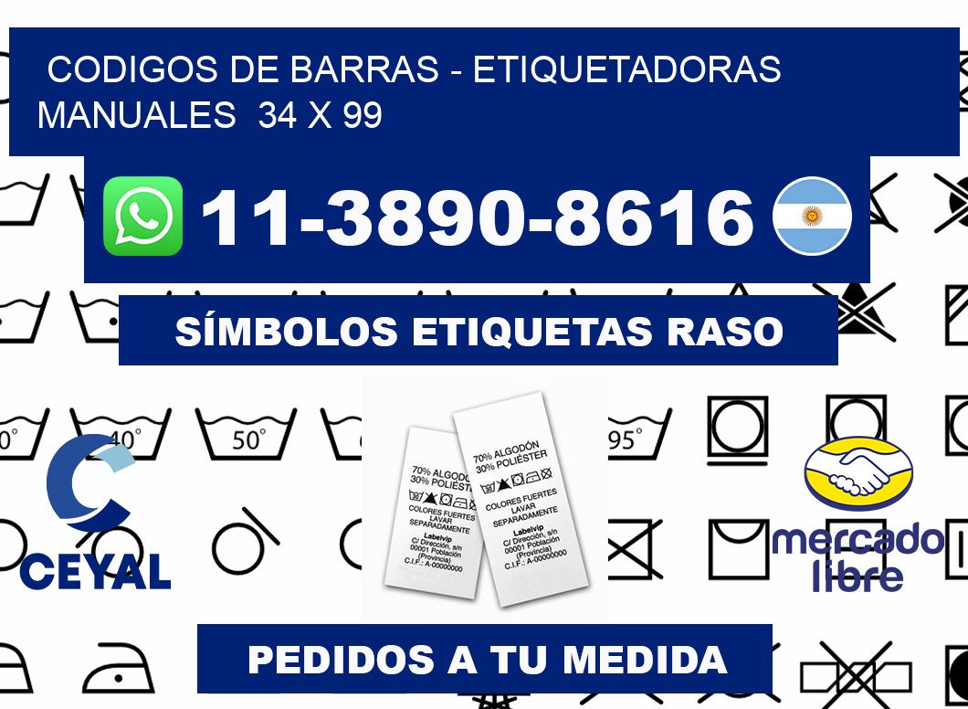 codigos de barras - Etiquetadoras Manuales  34 x 99