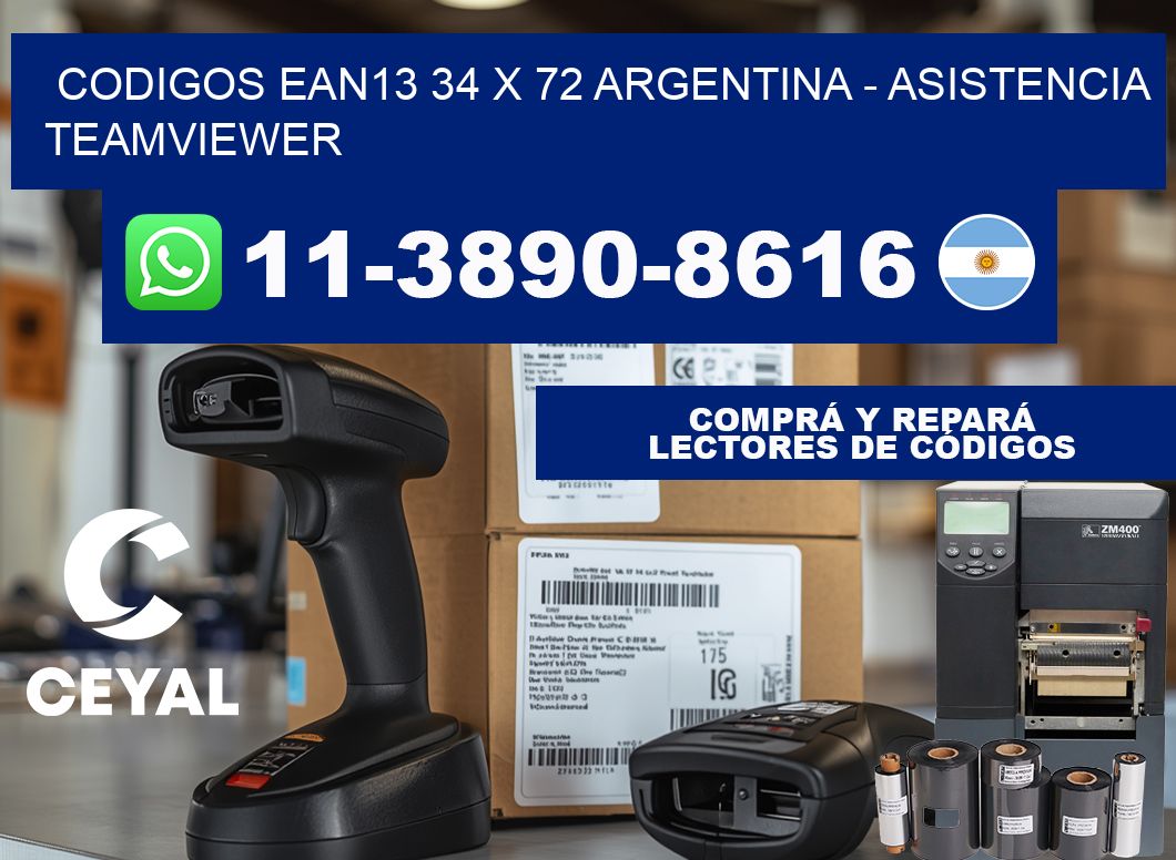 codigos ean13 34 x 72 argentina - asistencia teamviewer