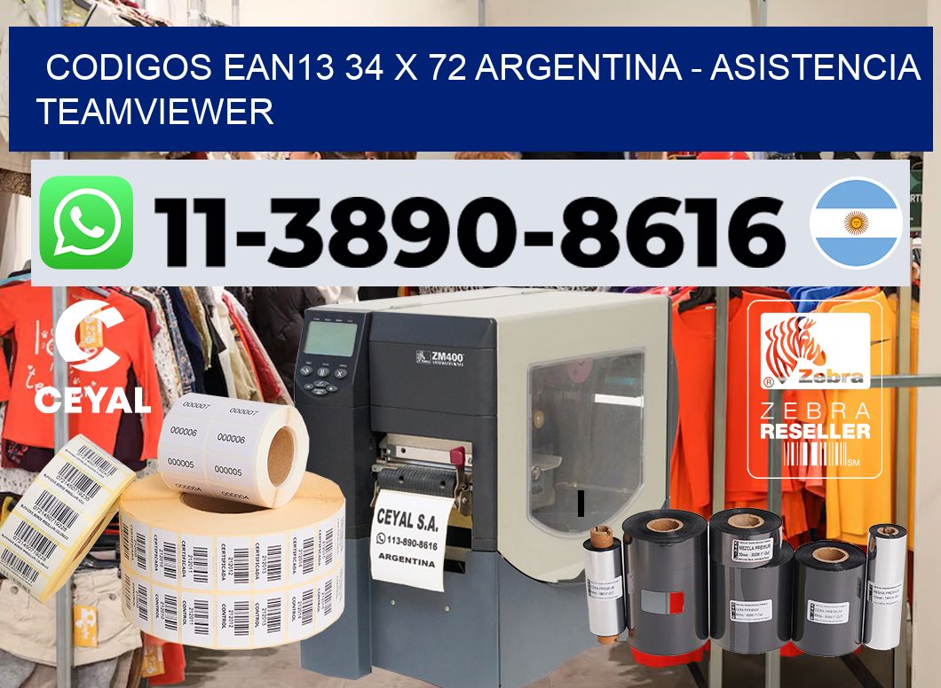 codigos ean13 34 x 72 argentina - asistencia teamviewer