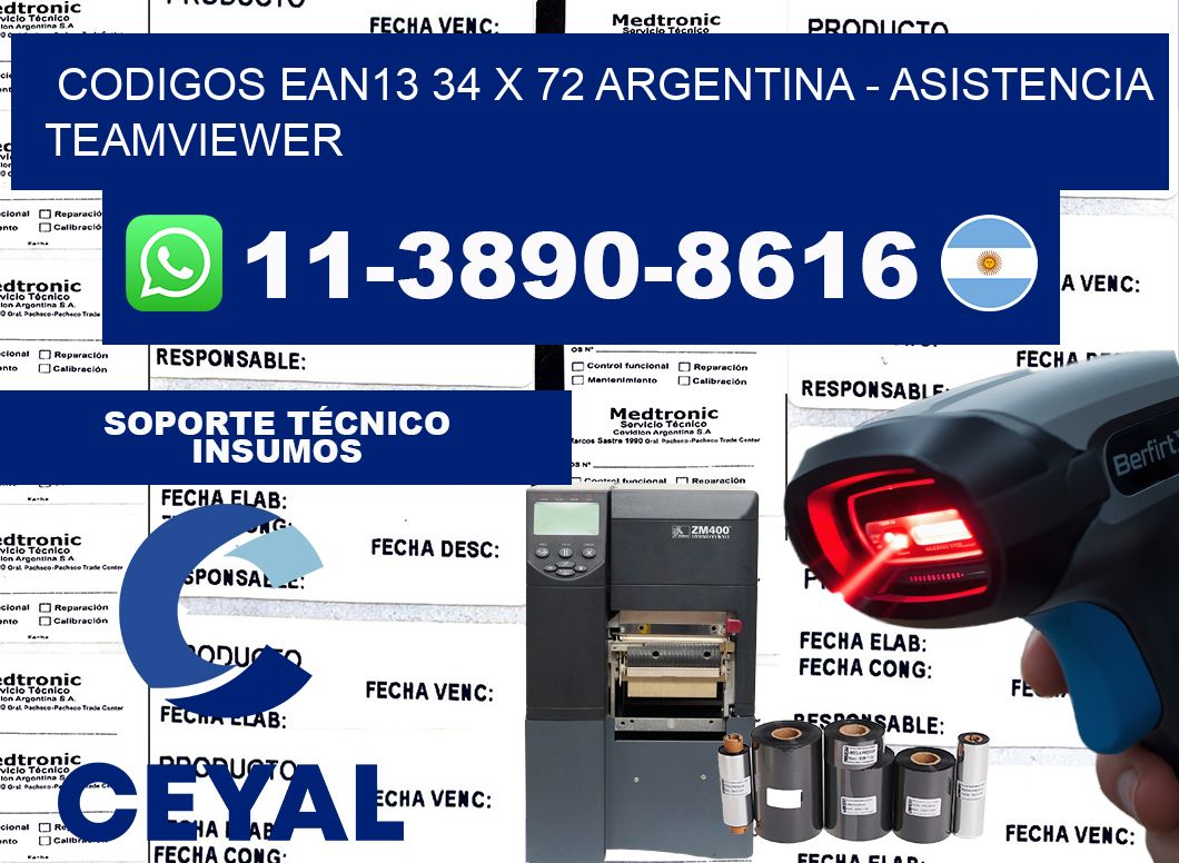 codigos ean13 34 x 72 argentina - asistencia teamviewer