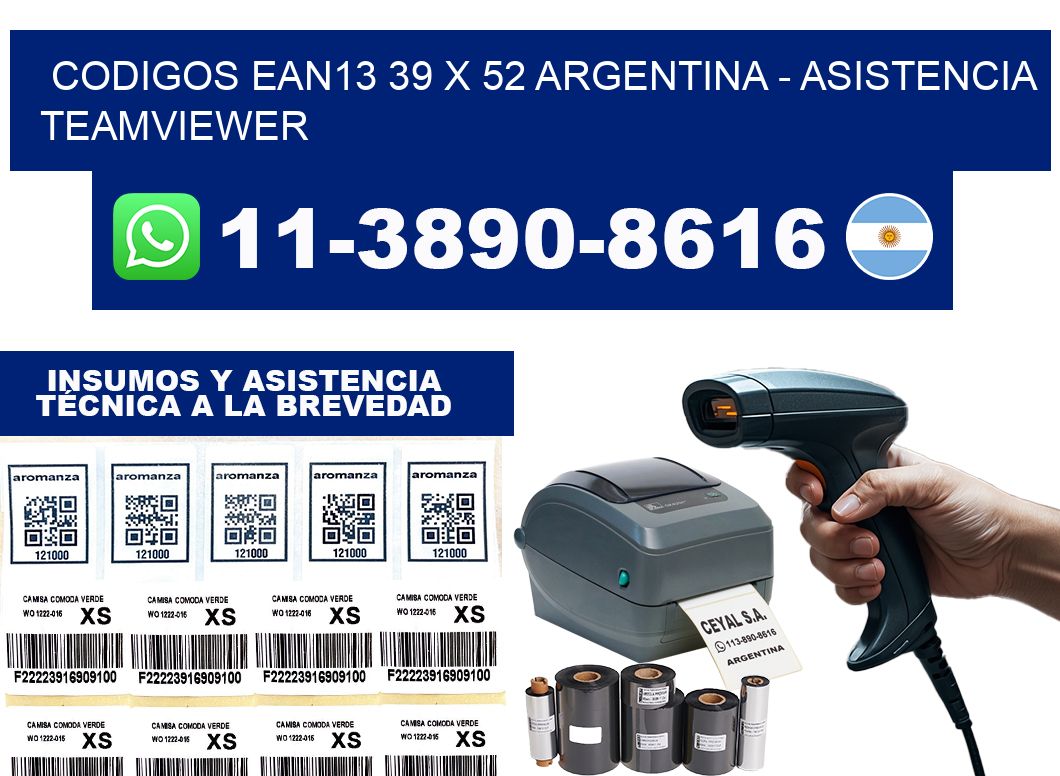 codigos ean13 39 x 52 argentina - asistencia teamviewer