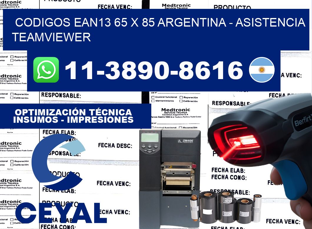 codigos ean13 65 x 85 argentina - asistencia teamviewer