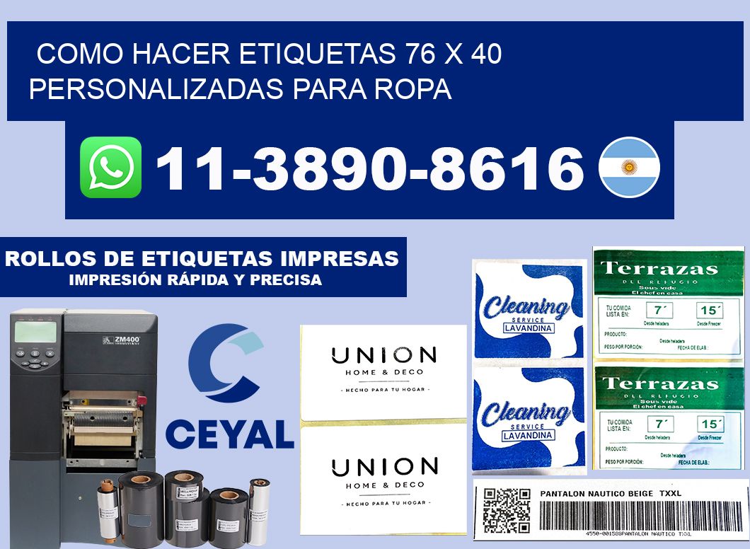 como hacer etiquetas 76 x 40 personalizadas para ropa