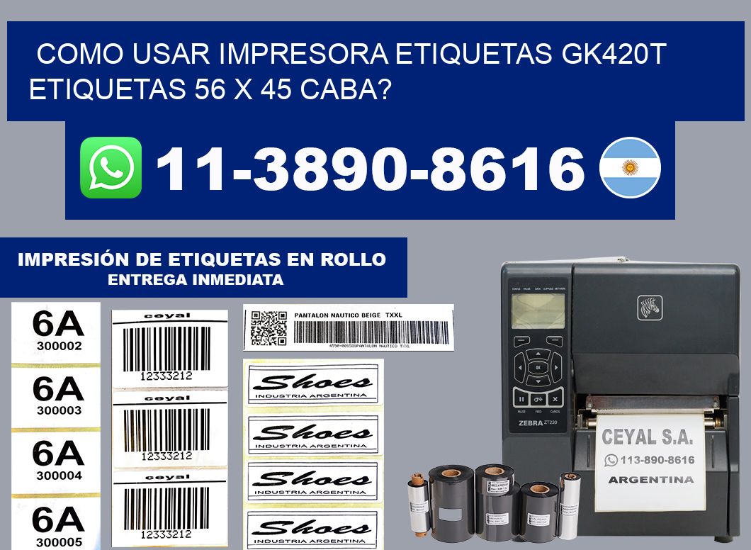 como usar impresora etiquetas gk420t etiquetas 56 x 45 CABA?