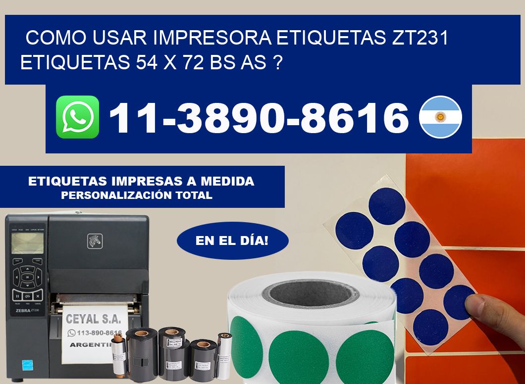 como usar impresora etiquetas zt231 etiquetas 54 x 72 BS AS ?