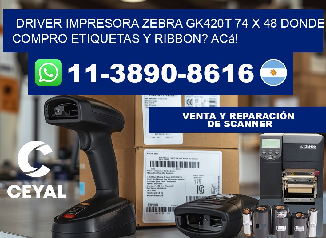 driver impresora zebra gk420t 74 x 48 Donde compro etiquetas y ribbon? Acá!
