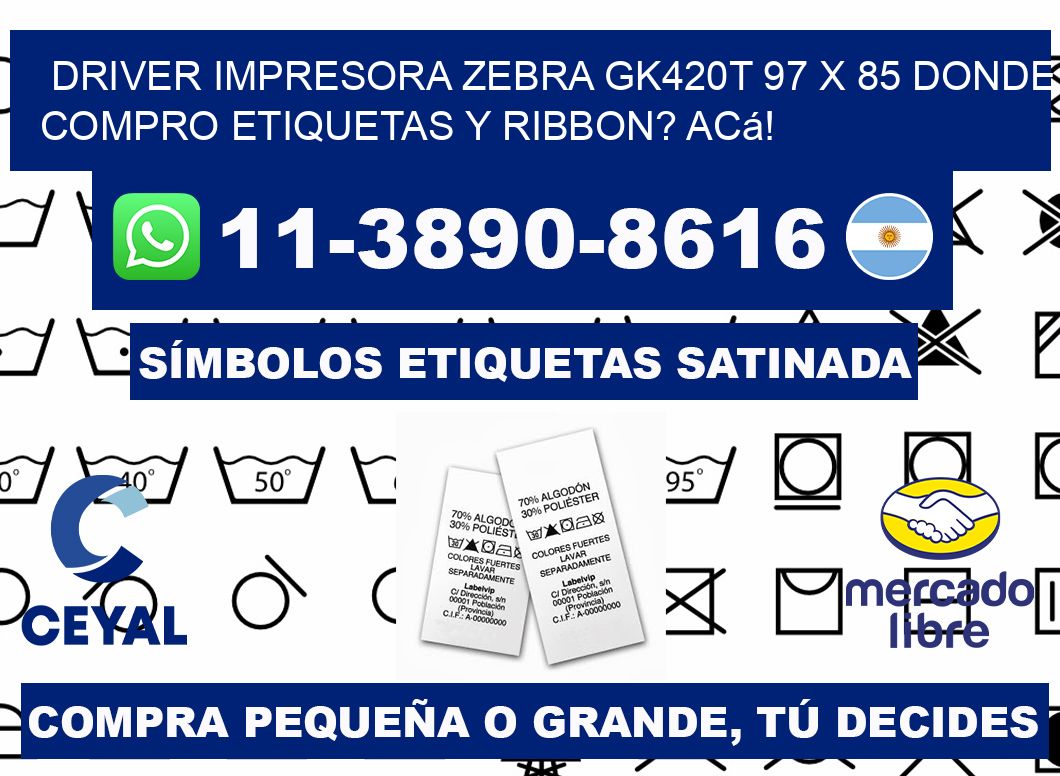 driver impresora zebra gk420t 97 x 85 Donde compro etiquetas y ribbon? Acá!