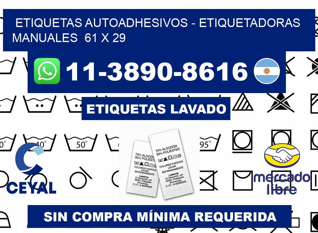 etiquetas autoadhesivos - Etiquetadoras Manuales  61 x 29