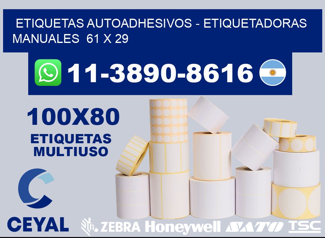 etiquetas autoadhesivos – Etiquetadoras Manuales  61 x 29