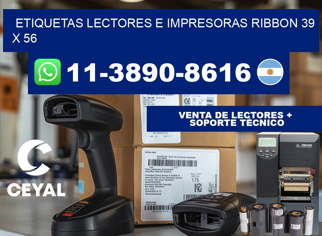 etiquetas lectores e impresoras ribbon 39 x 56