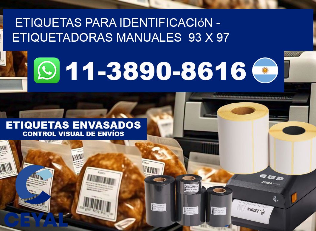 etiquetas para identificación - Etiquetadoras Manuales  93 x 97