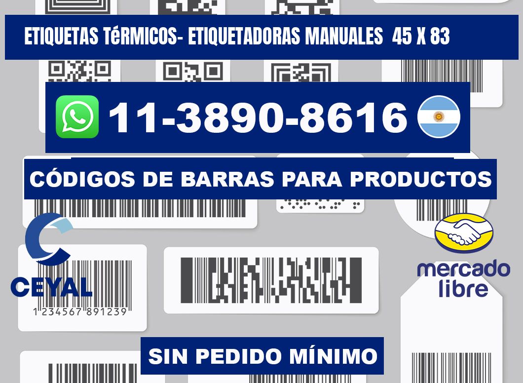 etiquetas térmicos- Etiquetadoras Manuales  45 x 83