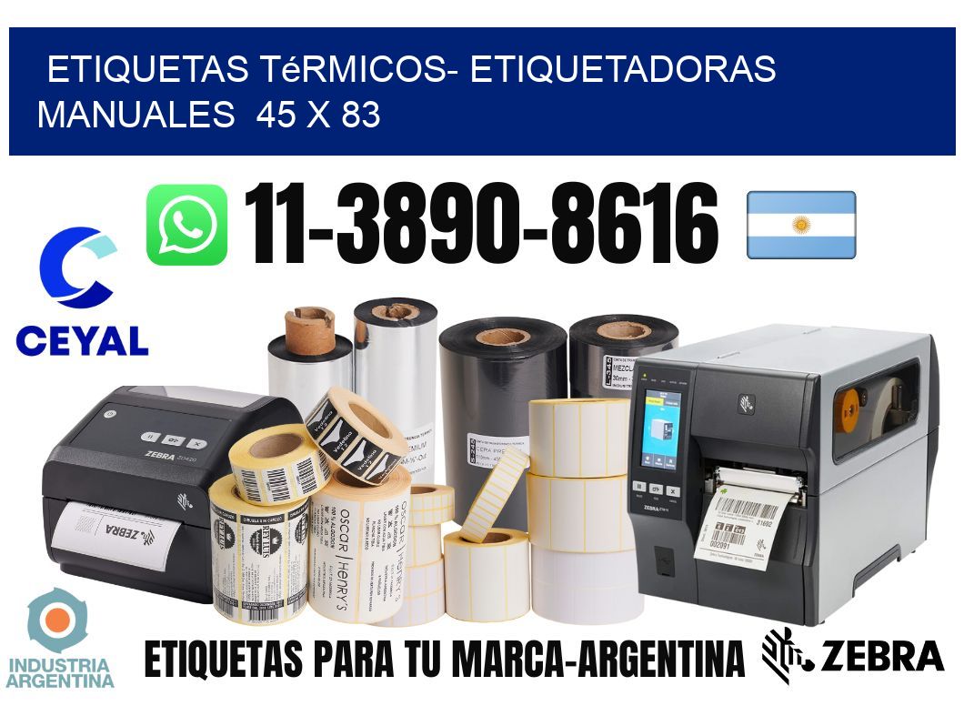 etiquetas térmicos- Etiquetadoras Manuales  45 x 83