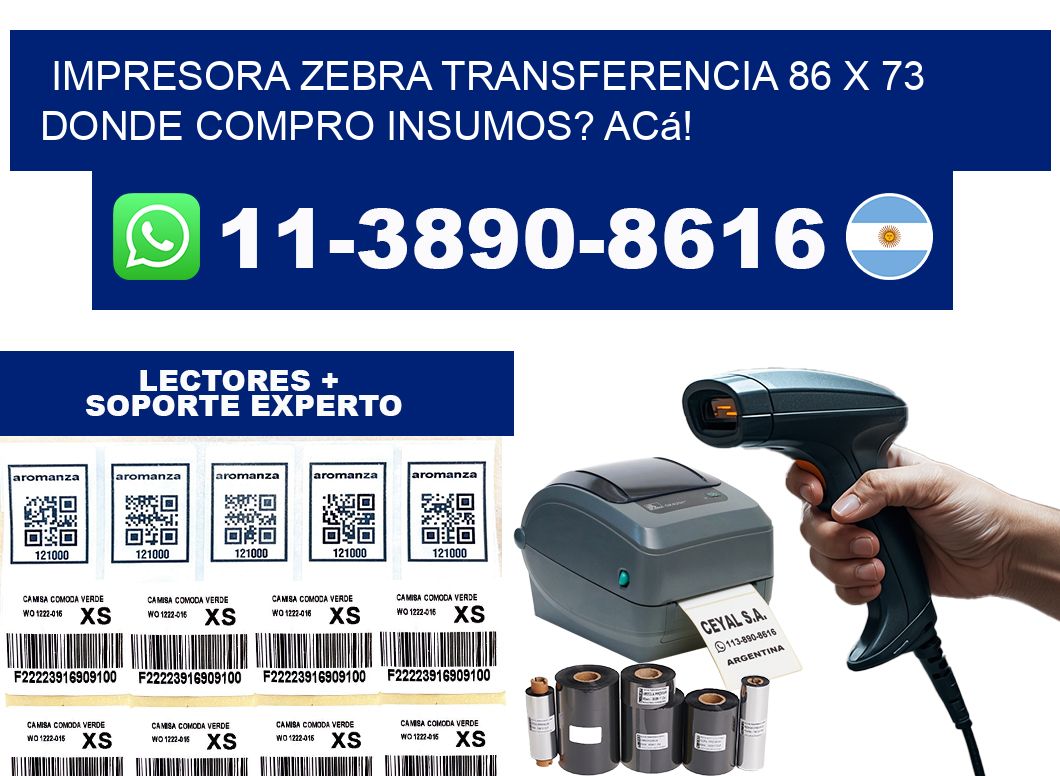 impresora zebra transferencia 86 x 73 Donde compro insumos? Acá!