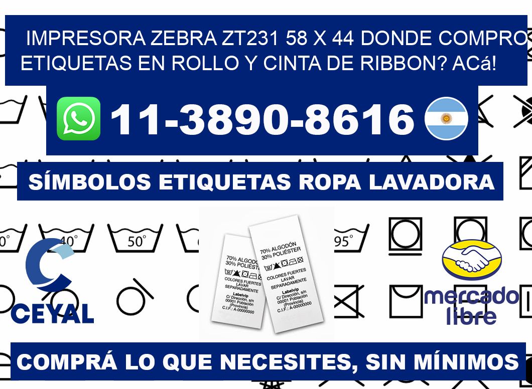impresora zebra zt231 58 x 44 Donde compro etiquetas en rollo y cinta de ribbon? Acá!