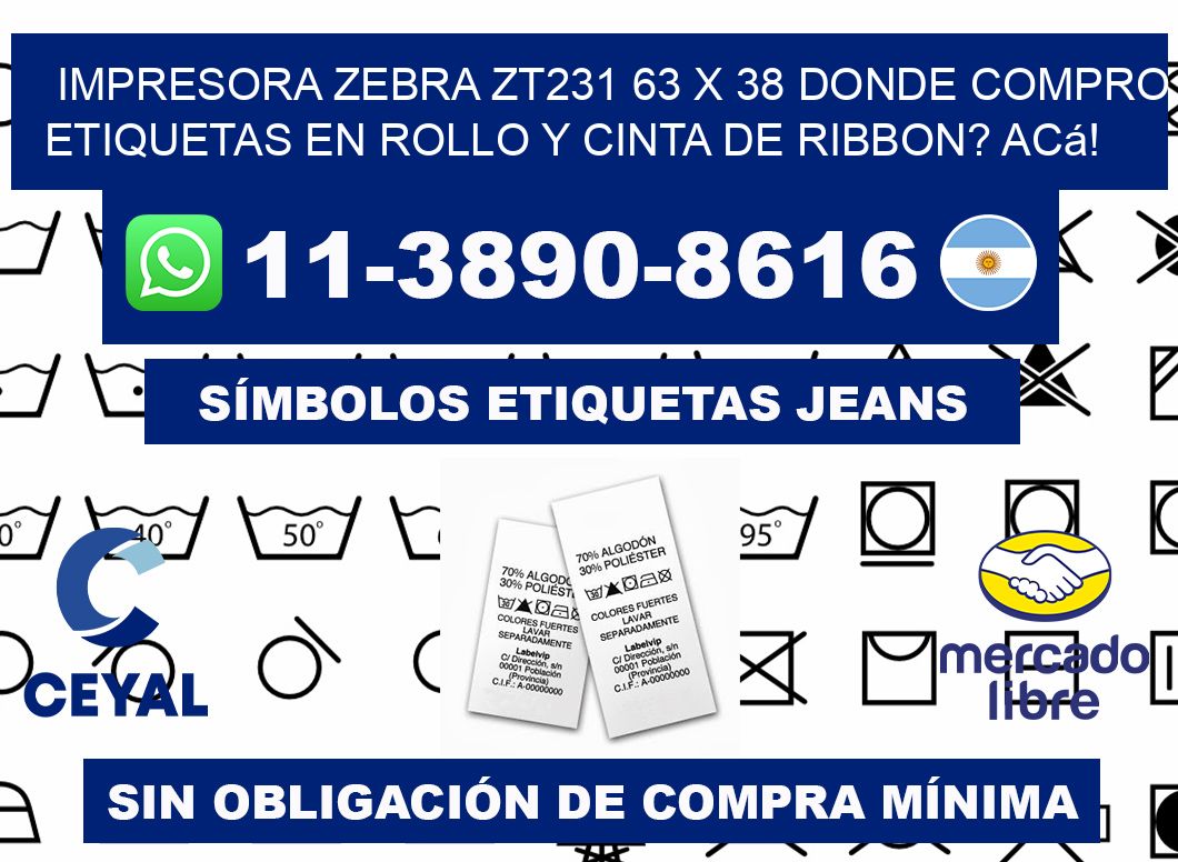 impresora zebra zt231 63 x 38 Donde compro etiquetas en rollo y cinta de ribbon? Acá!