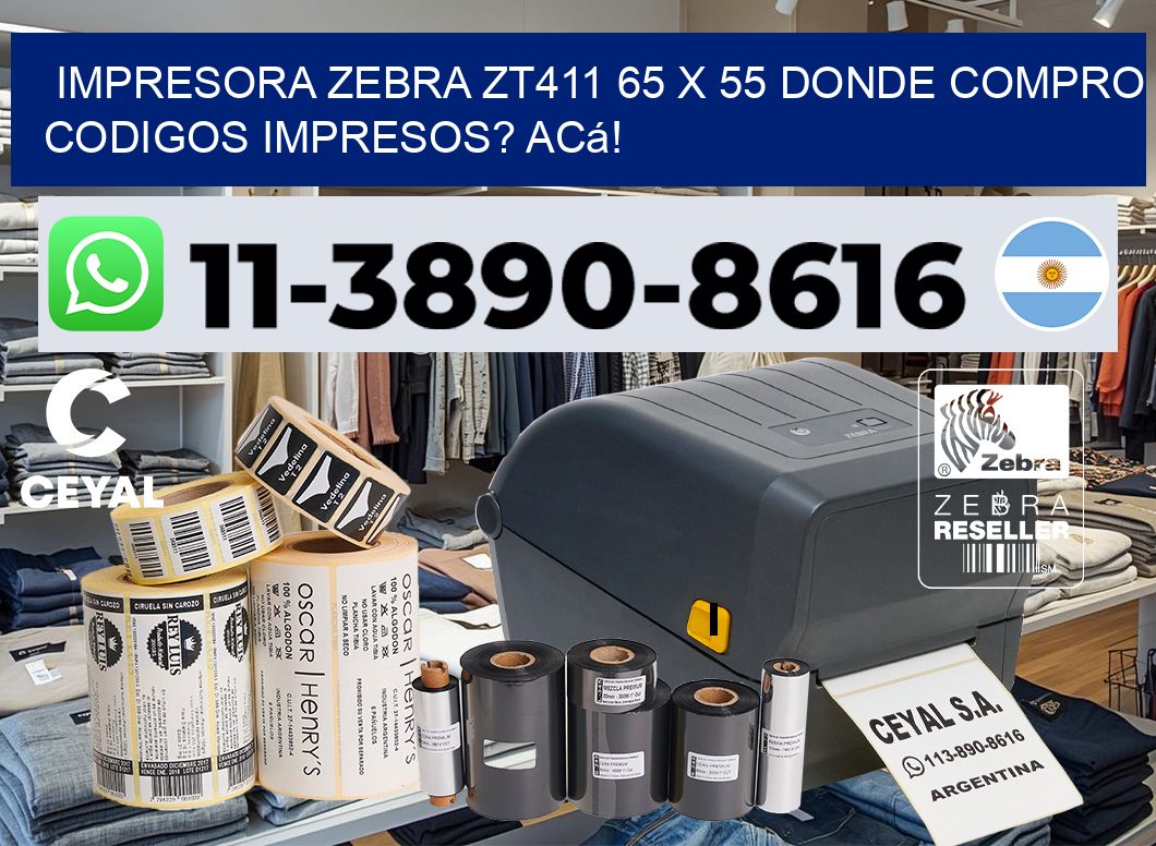 impresora zebra zt411 65 x 55 Donde compro codigos impresos? Acá!