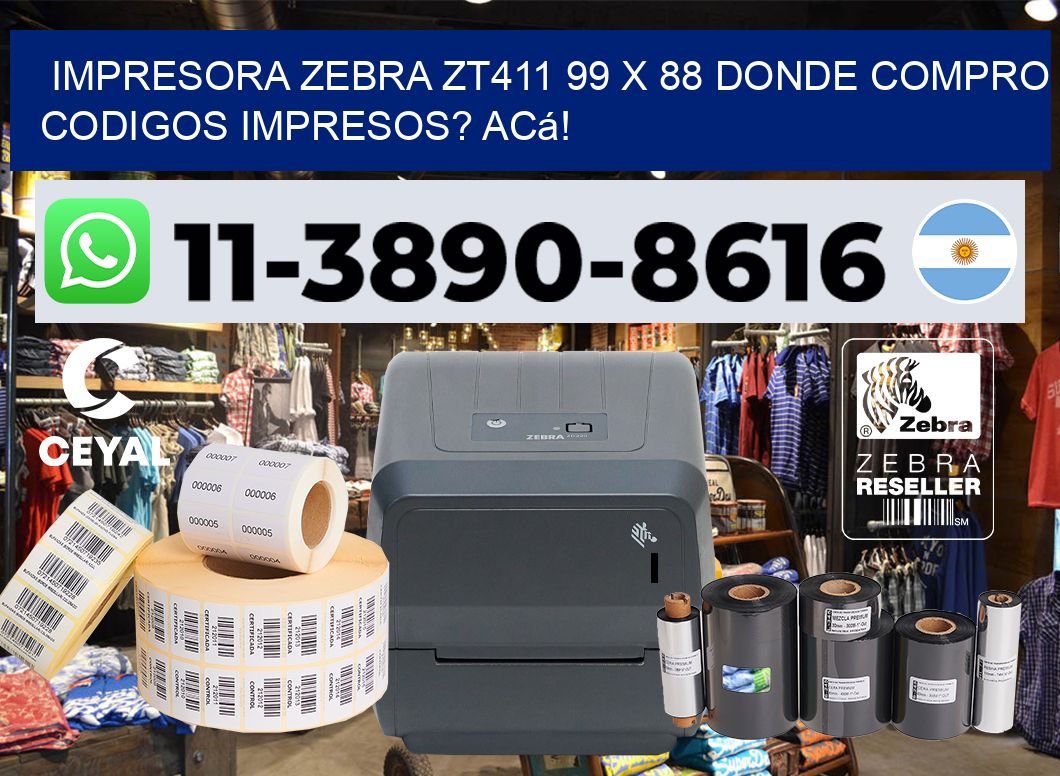 impresora zebra zt411 99 x 88 Donde compro codigos impresos? Acá!