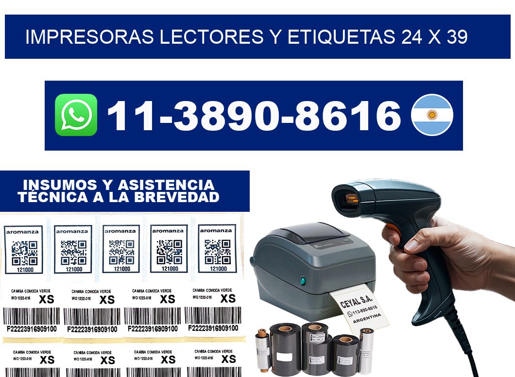 impresoras lectores y etiquetas 24 x 39