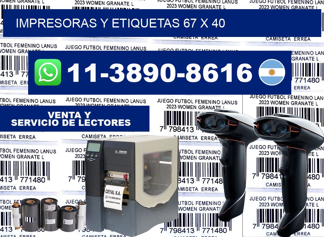 impresoras y etiquetas 67 x 40