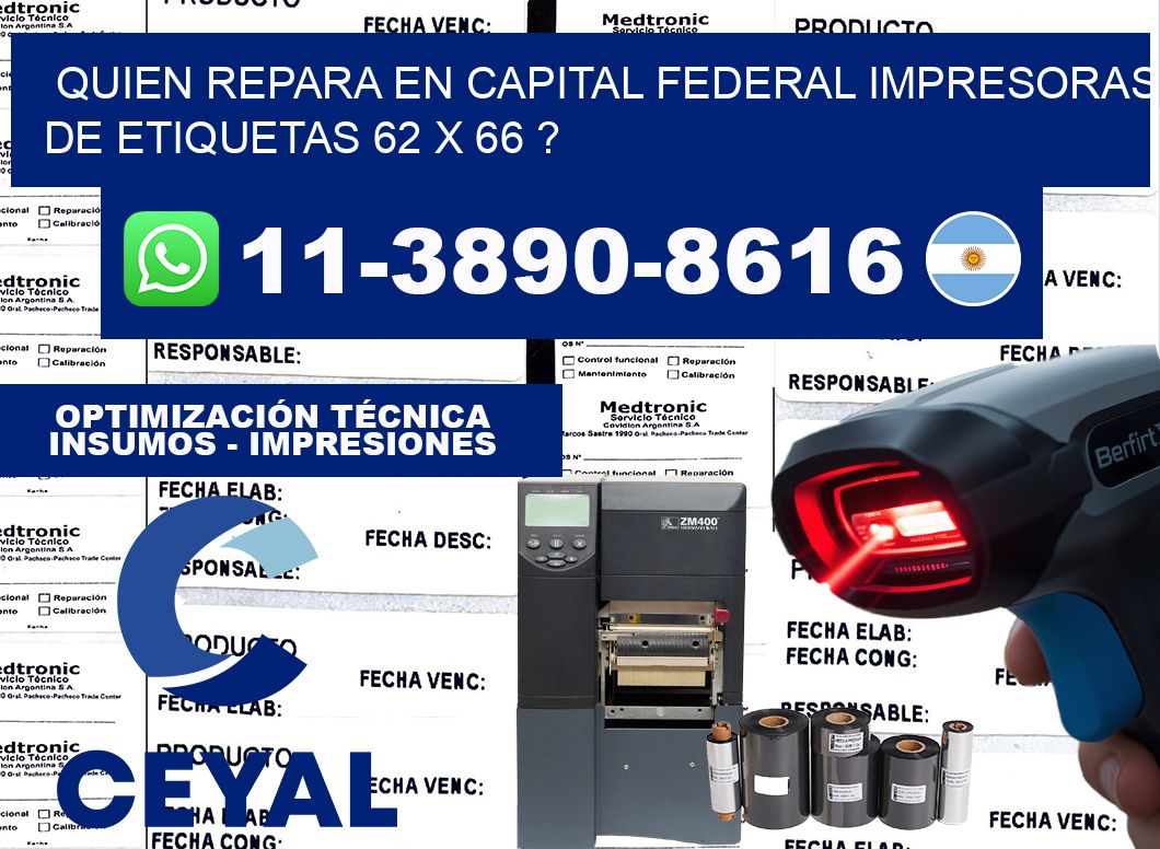 quien repara en capital federal impresoras de etiquetas 62 x 66 ?