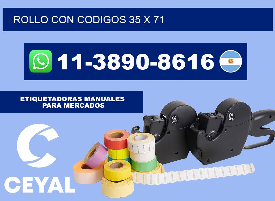 rollo con codigos 35 x 71