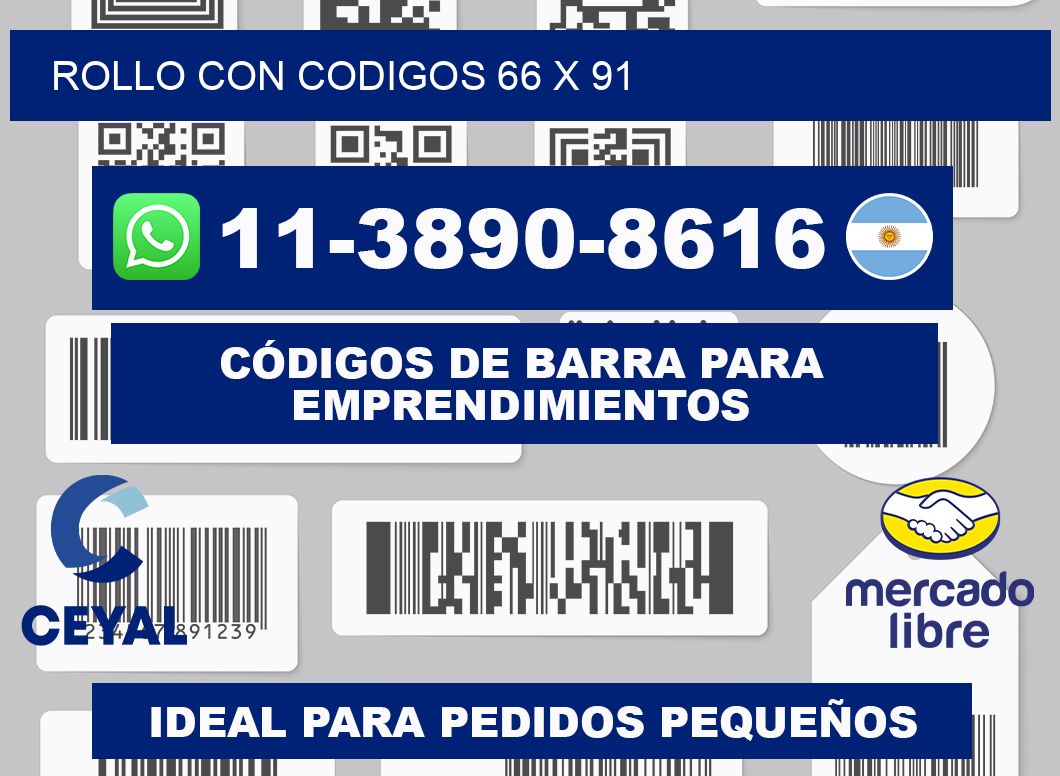 rollo con codigos 66 x 91