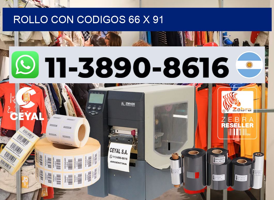 rollo con codigos 66 x 91