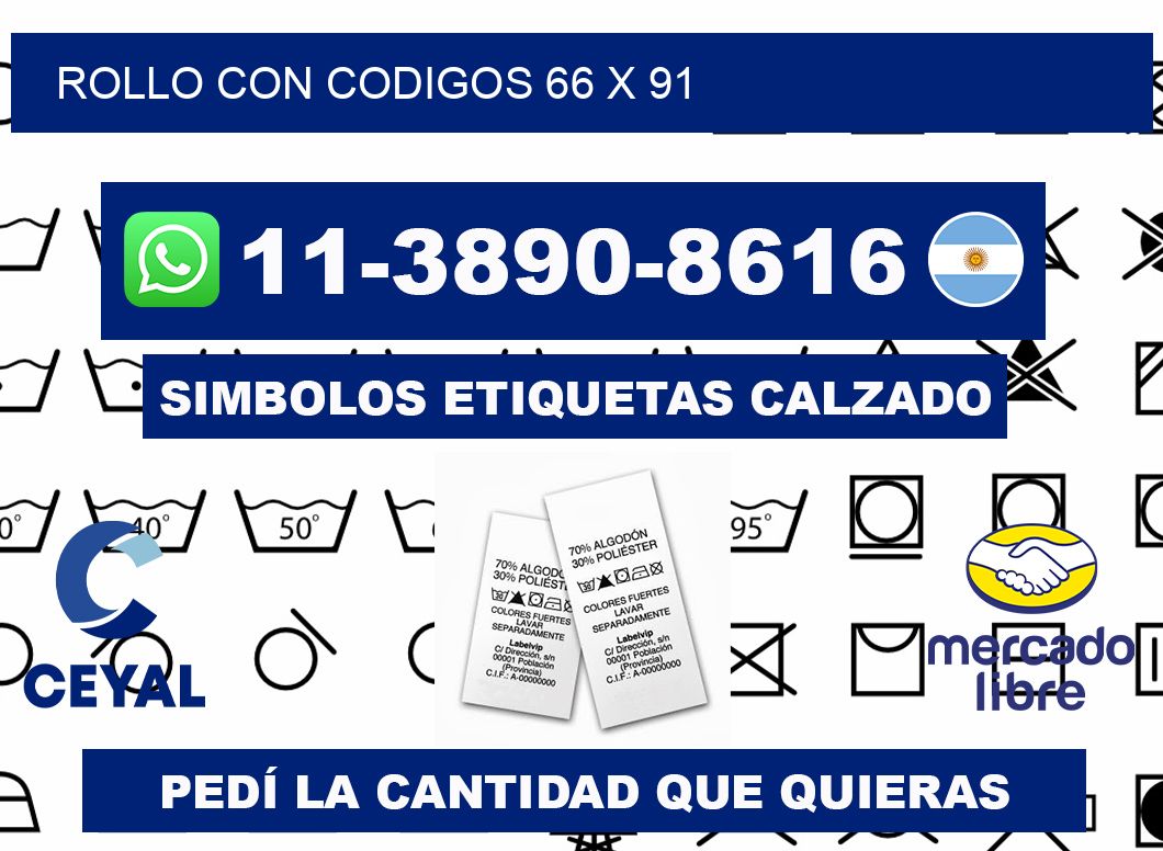 rollo con codigos 66 x 91