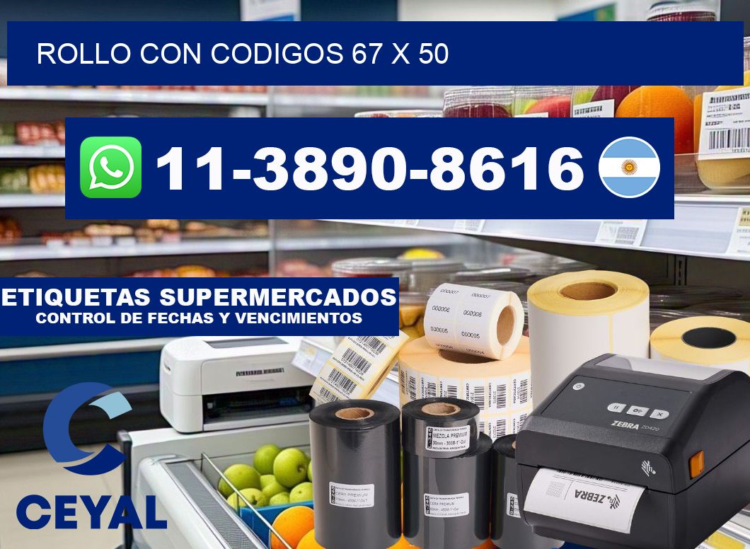 rollo con codigos 67 x 50