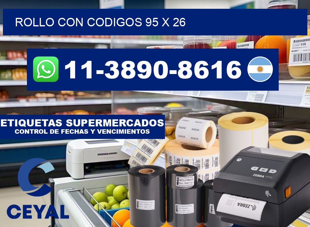 rollo con codigos 95 x 26