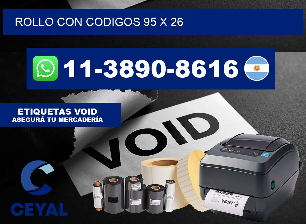 rollo con codigos 95 x 26
