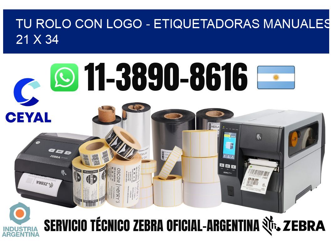 tu rolo con logo - Etiquetadoras Manuales  21 x 34