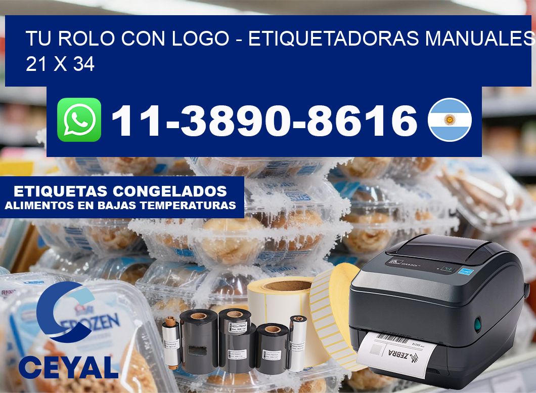 tu rolo con logo – Etiquetadoras Manuales  21 x 34