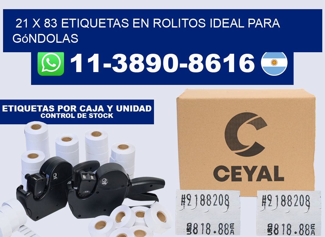 21 x 83 etiquetas en rolitos ideal para góndolas