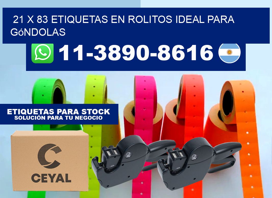 21 x 83 etiquetas en rolitos ideal para góndolas