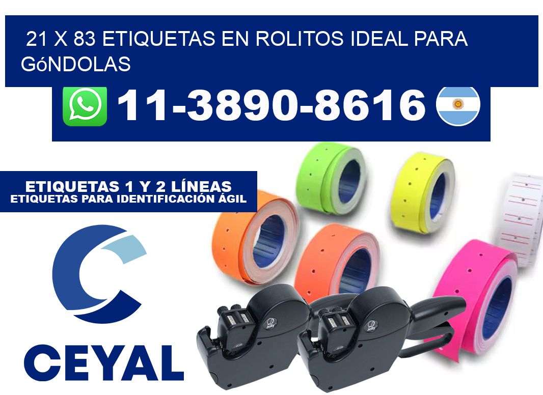 21 x 83 etiquetas en rolitos ideal para góndolas