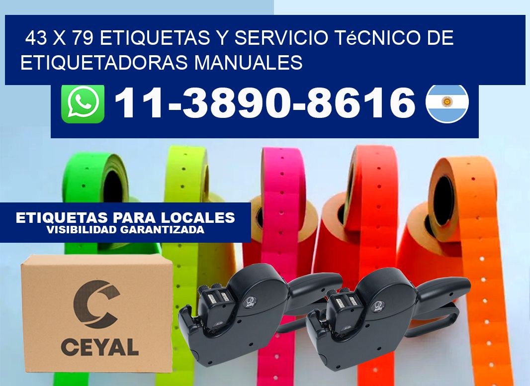 43 x 79 etiquetas y servicio técnico de etiquetadoras manuales