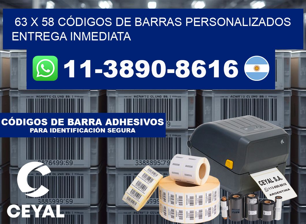 63 x 58 CÓDIGOS DE BARRAS PERSONALIZADOS ENTREGA INMEDIATA