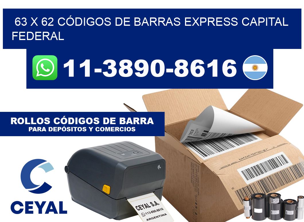 63 x 62 CÓDIGOS DE BARRAS EXPRESS CAPITAL FEDERAL