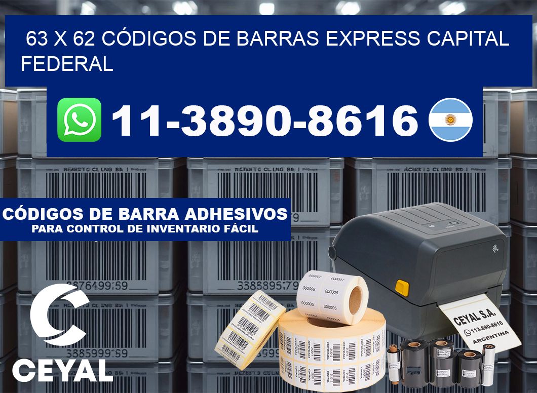 63 x 62 CÓDIGOS DE BARRAS EXPRESS CAPITAL FEDERAL