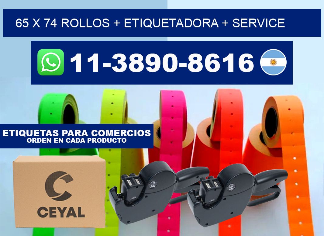 65 x 74 rollos + etiquetadora + service