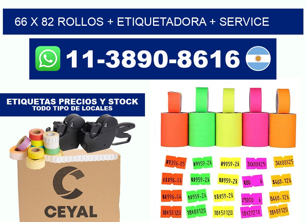 66 x 82 rollos + etiquetadora + service